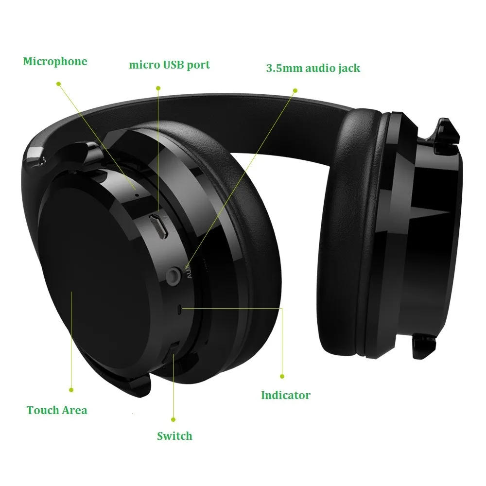 Фанатик B21 гарнитура Bluetooth hifi стерео бас Беспроводной наушники Шум шумоподавления наушники с микрофоном для телефонов Touch Управление