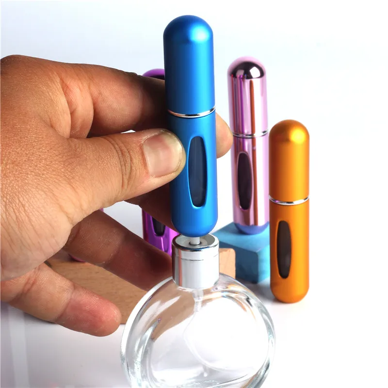 

5PCS Mini Refillable Conveniet Empty Atomizer Perfume Bottles Scent Pump Spray Case parfum airless pump cosmetic container 5cc