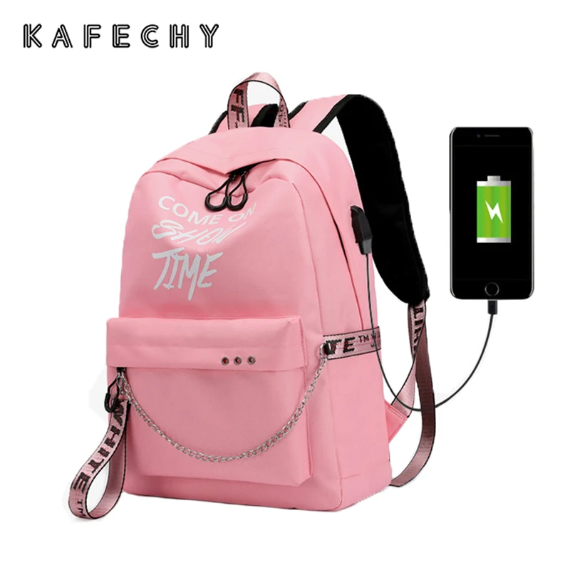 Рюкзак женский с usb-портом вместительный на цепочке | Багаж и сумки