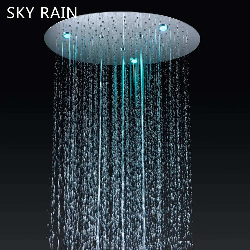 SKY RAIN дизайн 4 ручки Термостатический смеситель для дождевой воды Колонка круглый верхний душ