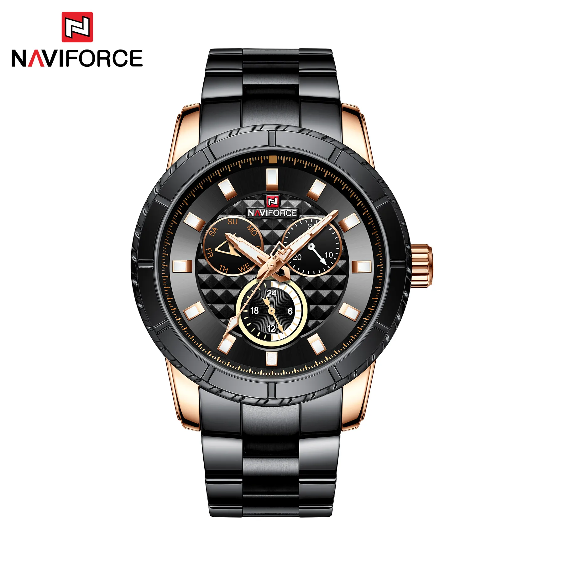 NAVIFORCE мужские часы Топ люксовый бренд бизнес мода классический черный золото