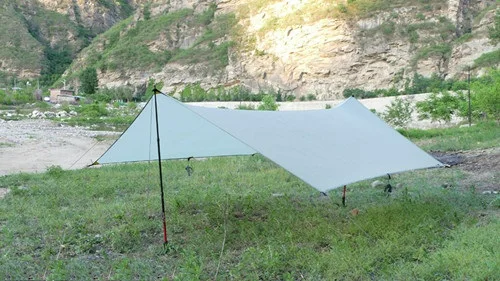 Серый Только 450 г 20D силиконовый нейлоновый тент для Дождя Брезент укрытие для кемпинга укрытия от солнца и солнца для пляжного пикника - Цвет: Серый