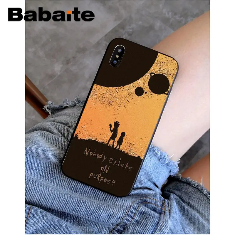 Babaite Рик и Морти смешной мультфильм печати DIY высокий-протектор на конце чехол для iPhone 8 7 6 6S Plus 5 5S SE XR X XS MAX Coque Shell - Цвет: A16