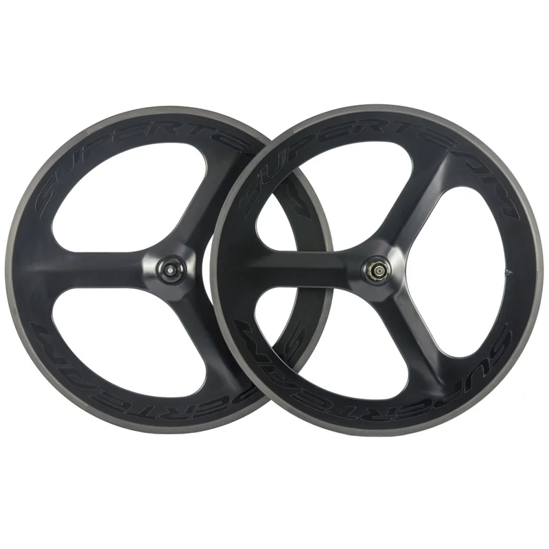 SUPERTEAM New decal 3spokes carbon wheels track bike front tri spokes road wheel clincher wheelset | Спорт и развлечения