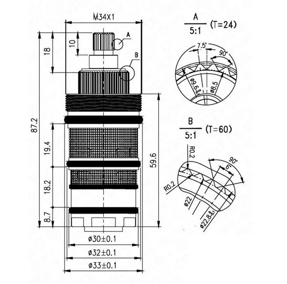 Термостатический клапан катушка медного смесителя картридж смеситель для ванны
