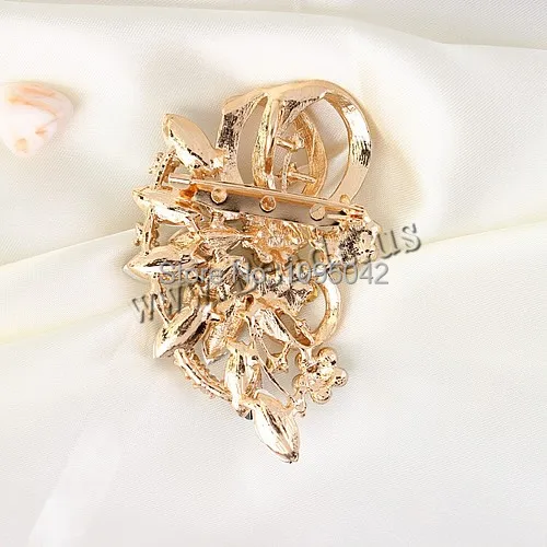 Free shipping!!!Resin Brooch 2014 Jewelry Zinc Alloy with Crystal gold color plated faceted &amp rhinestone mixed colors | Украшения и