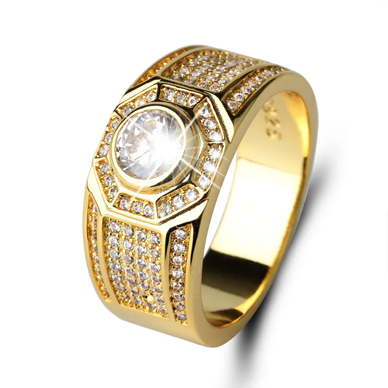 Супер блестящие AAA CZ микро проложить Стразы Iced Out Bling квадратное Кольцо IP