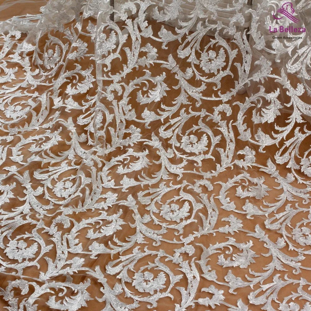 La Belleza/Новое модное кружевное платье для невесты искусственный шелк с блестками