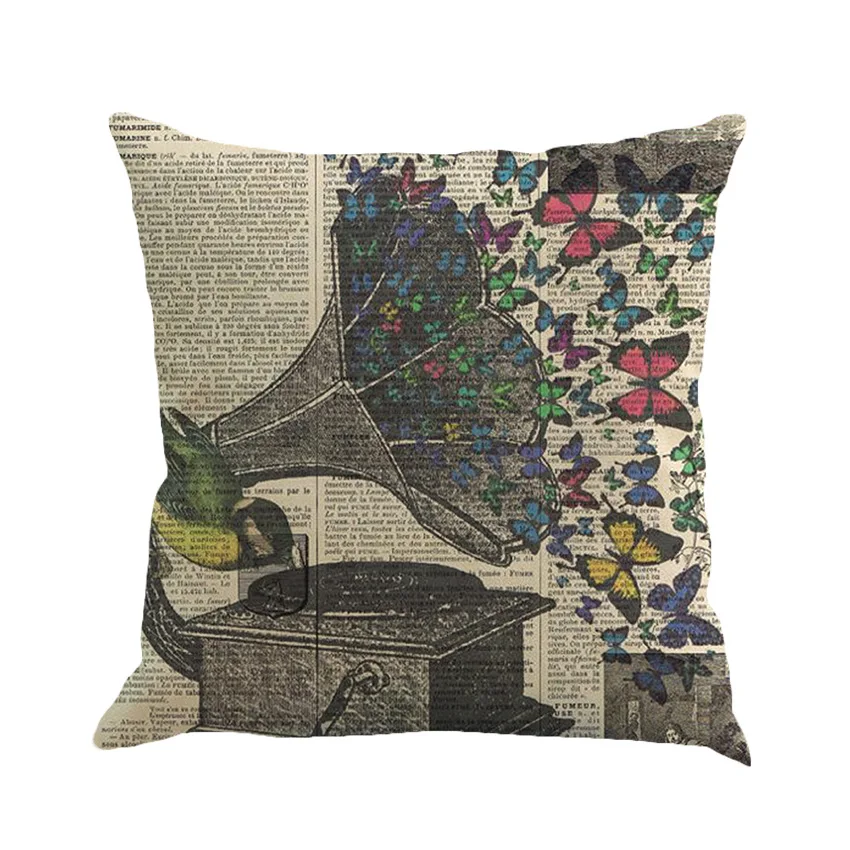Наволочка из полиэстера и льна с принтом бабочки креативные декоративные