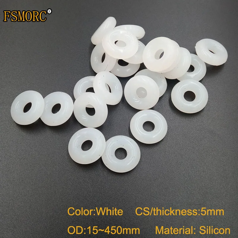 Уплотнительные кольца из белого силикона толщина OD15mm ~ 450mm * 5mm уплотнительные