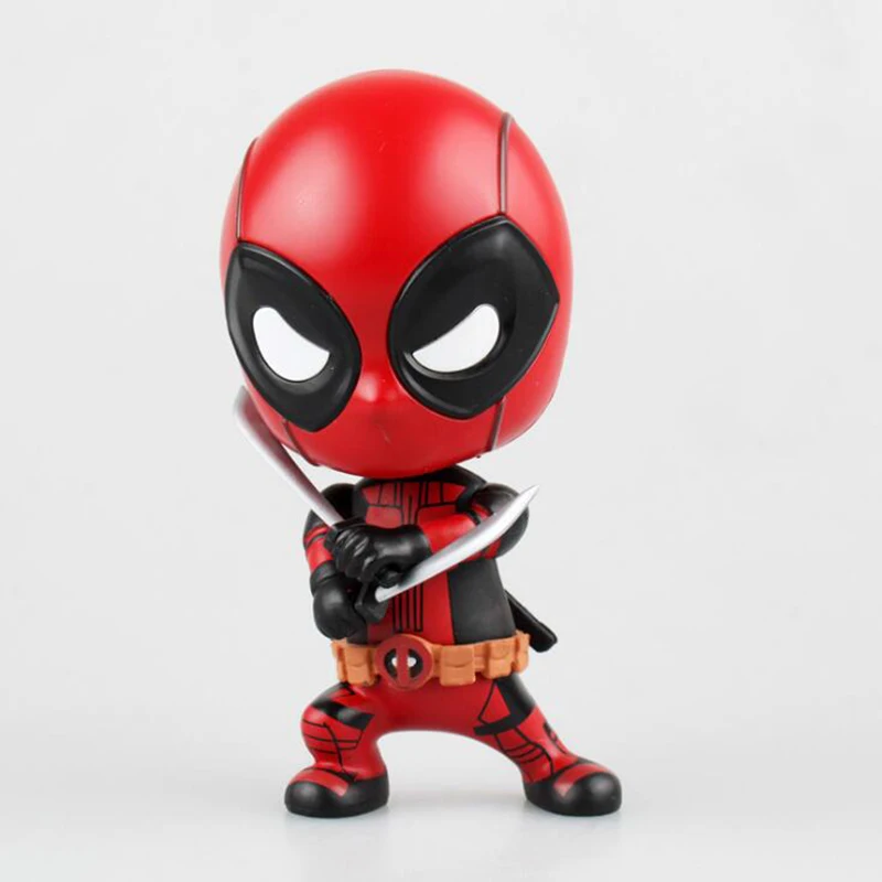 

Экшн-фигурка аниме Deadpool, 8 см, покачивающаяся голова, окрашенная в виде Дэдпула, паук-кукла, ПВХ, экшн-фигурка, игрушка и игрушка