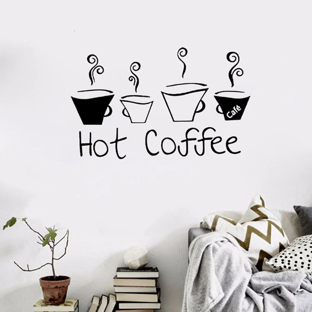Домашнее искусство горячие кофейные кружки чайные наклейки на стену декор для