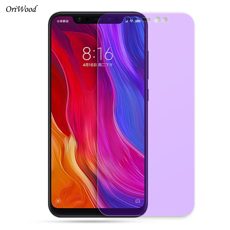 Закаленное защитное стекло для Xiaomi Mi 8 2.5D с защитой от синего цвета Защитная