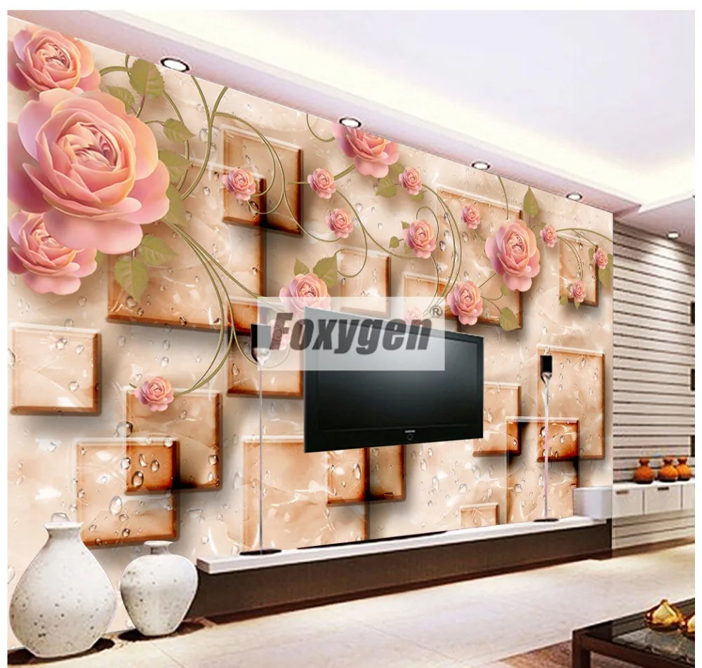 Пользовательские NON WOVEN обои росписи с видами красивых 3D цветов животных Лес