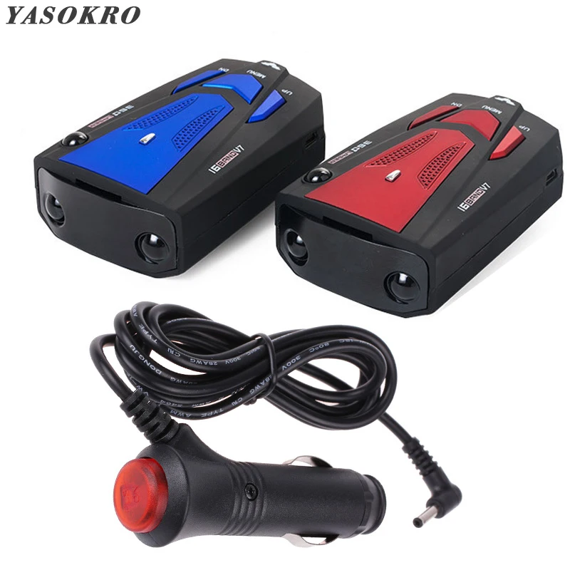 Автомобильный антирадар YASOKRO V7 360 градусов голосовое предупреждение о скорости 16