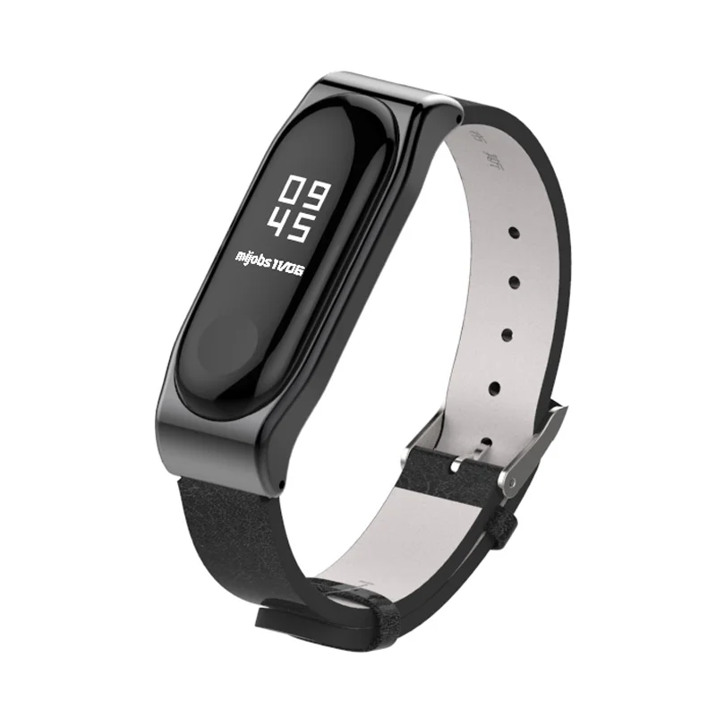 Для Xiaomi Mi Band 4 ремешки band 3 ремешок из искусственной кожи с металлической рамкой