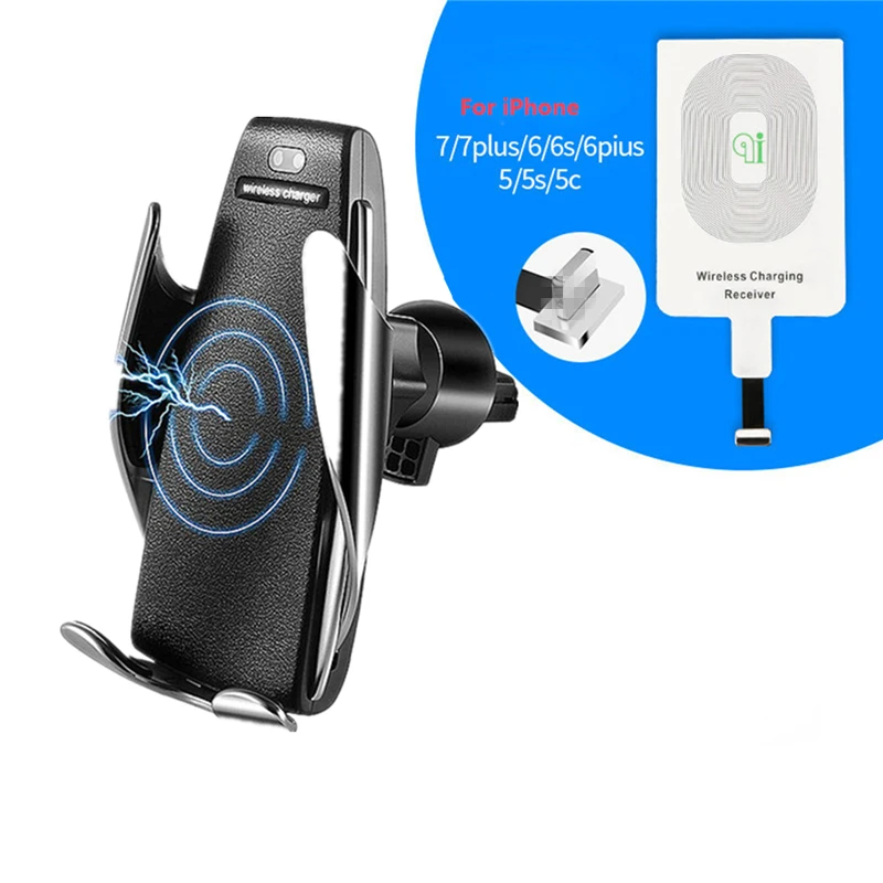 Automatic Clamping Fast Car Wireless Charger For iPhone X 8 7 Samsung Holder Stand Support Intelligent Infrared Wirless Charging | Мобильные