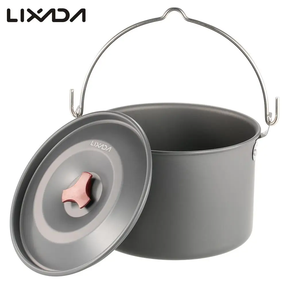 Lixada 5L кухонная утварь кастрюля для приготовления пищи на открытом воздухе набор
