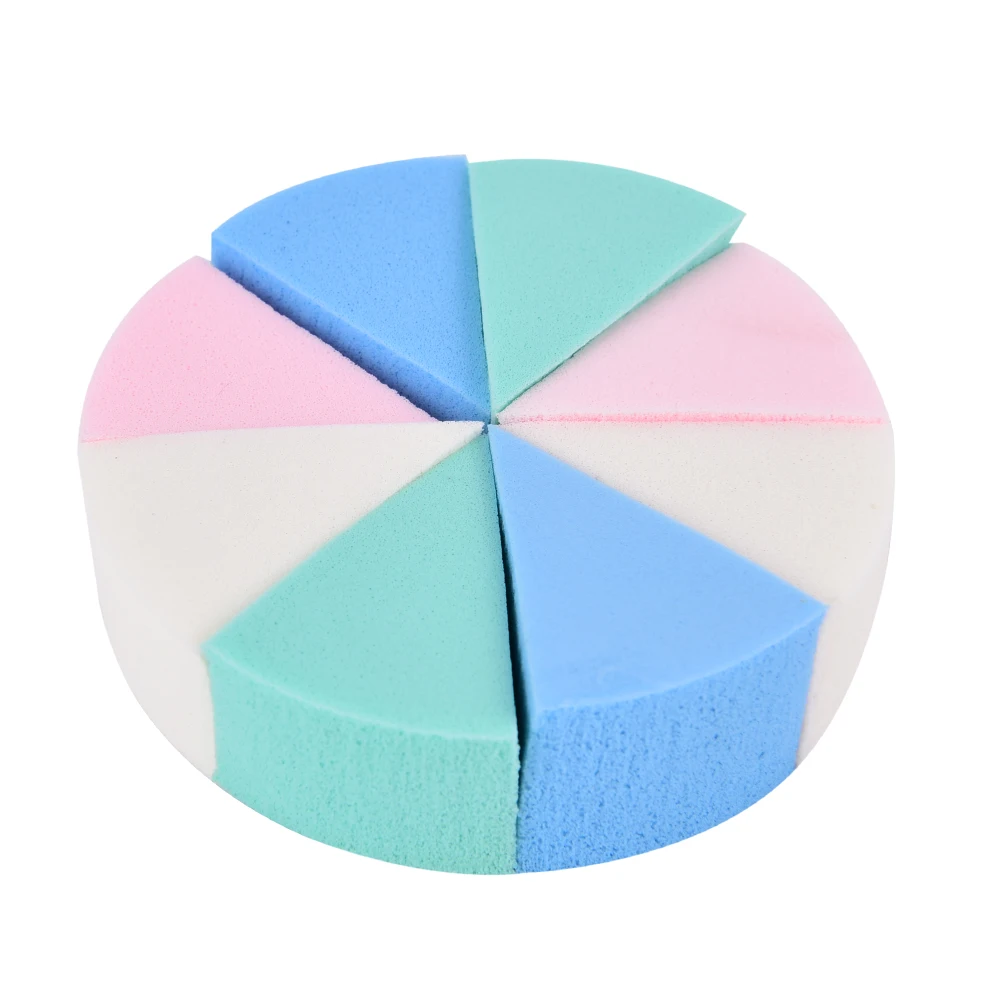 

8pcs Triangle Shaped Makeup Soft Sponge Candy Color Face Cleaning Cosmetic Puff Cleansing Wash Face Makeup