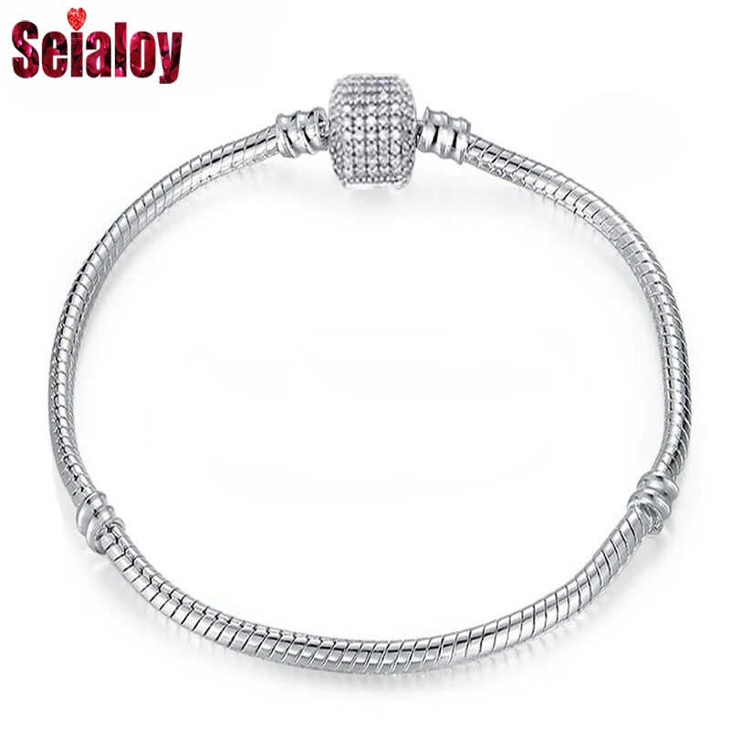JCL006 SEIALOY мультфильм Роза плотный инкрустация сердце браслет цепочка Шарм Бренды Тонкий браслет для женщин девочек DIY браслеты ювелирные изделия - Окраска металла: JCL006