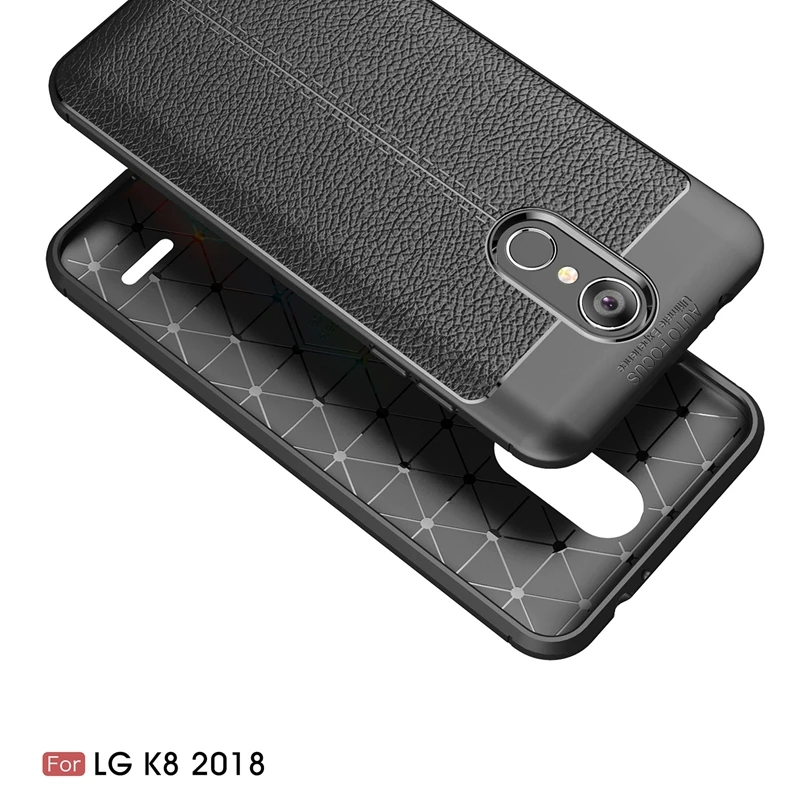 REAOOM Litchi pattern Case for LG K8 2018 Cover Full Protected Coque G7 G6 Soft TPU Fitted Q7 Q6 Business |