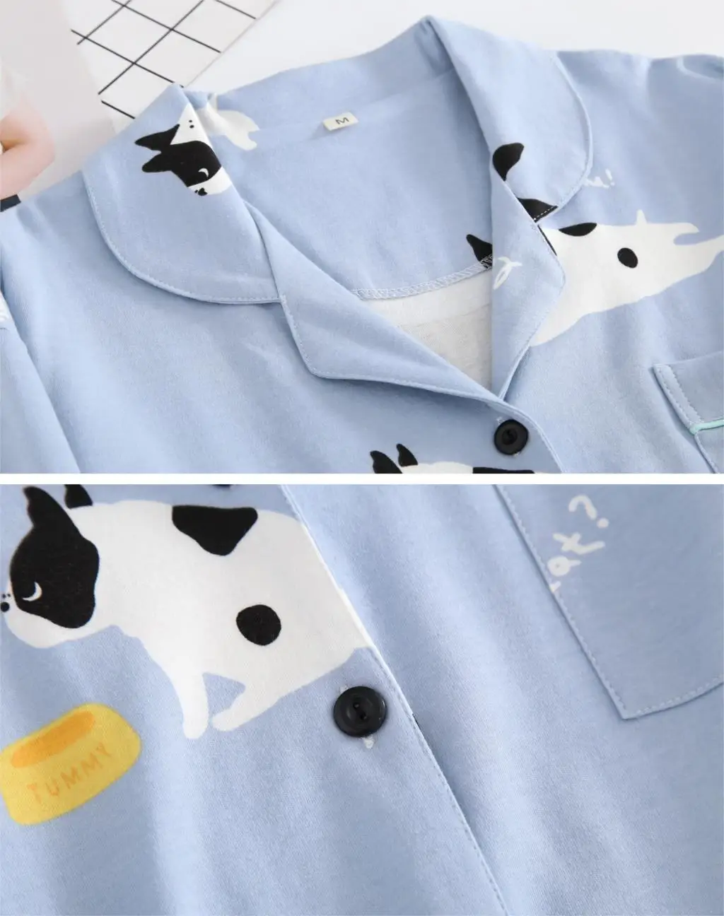 New Cute dogs sleepwear women pajamas sets spring knit cotton long-sleeved homewear female nightgown women pyjamas