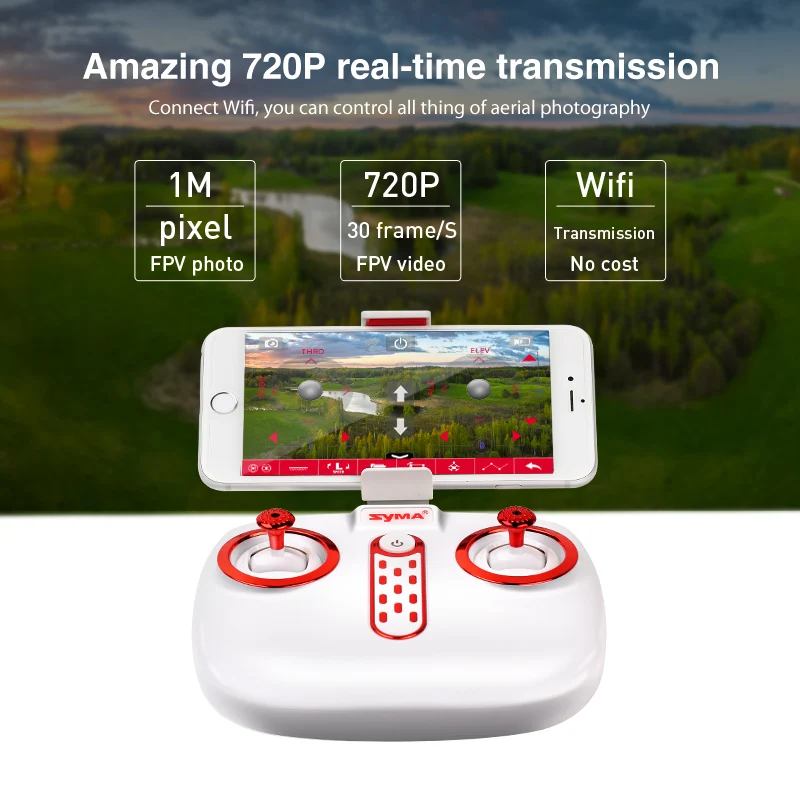 SYMA X5UW селфи Дрон 2 4 г 4CH вертолет с HD Камера FPV Wi Fi в реальном времени передачи Quadcopter