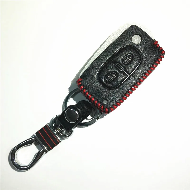 C Red Thread Чехол-держатель для ключей из натуральной кожи для Citroen DS3 DS4 DS5 DS6 Picasso C1 C2 C3 C4 C4L Hatch C5 Xsara кактус Elysee - Название цвета: C Red Thread