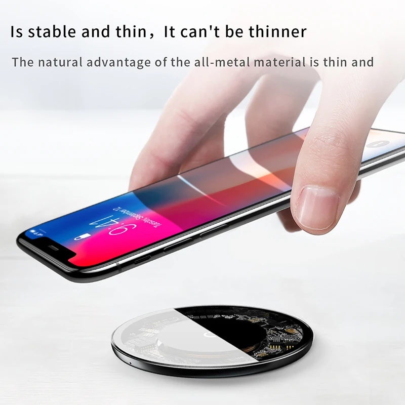 Baseus 10 Вт Qi Беспроводное зарядное устройство для iPhone X/XS Max XR 8 Plus быстрое 3 0