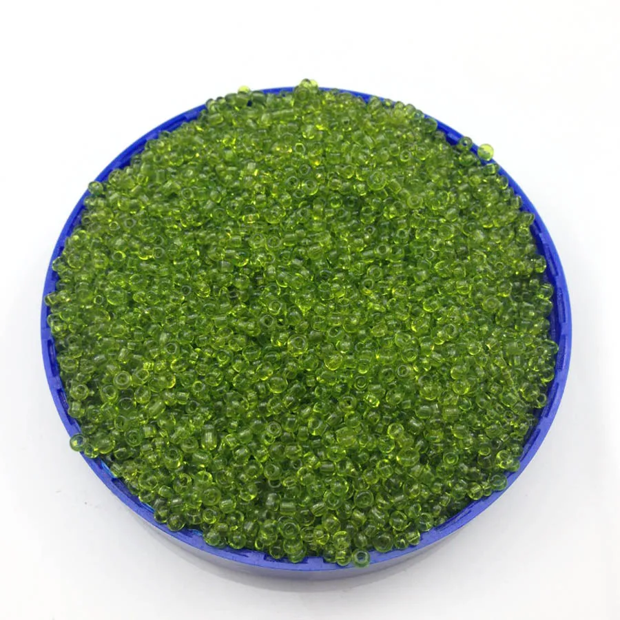 Зеленые прозрачные круглые бусины-разделители 16 г 1000 шт. 2 мм 12/0 дюйма стеклянные