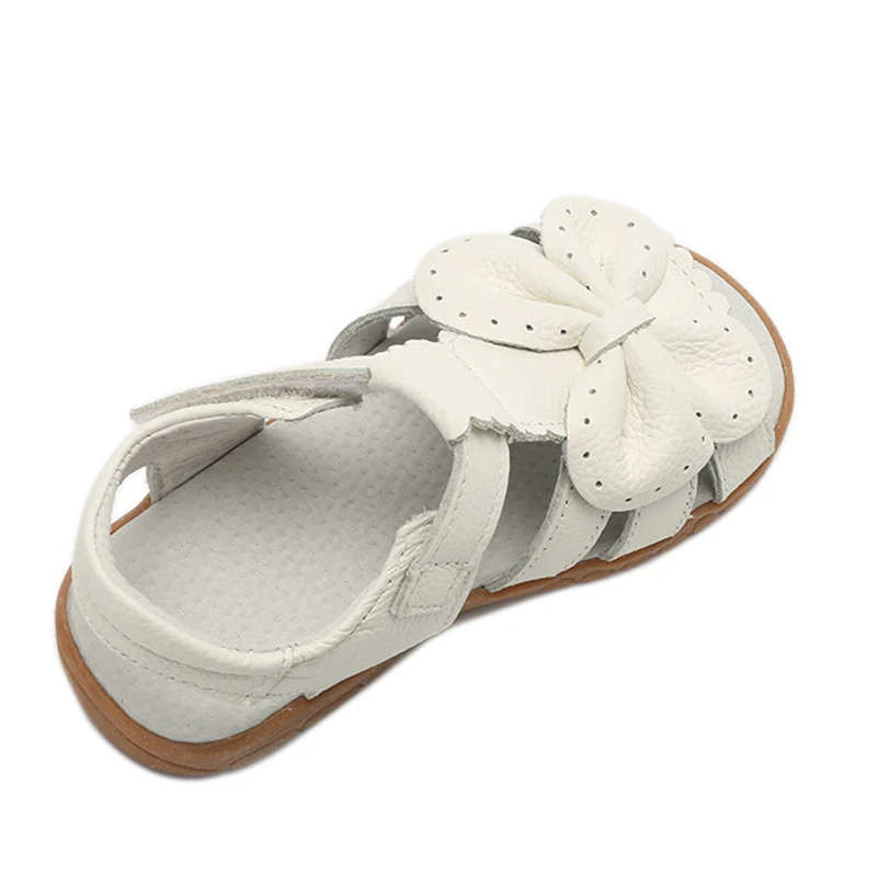 Сандалии для девочек из натуральной кожи с бантиком пляжные начинающих ходить