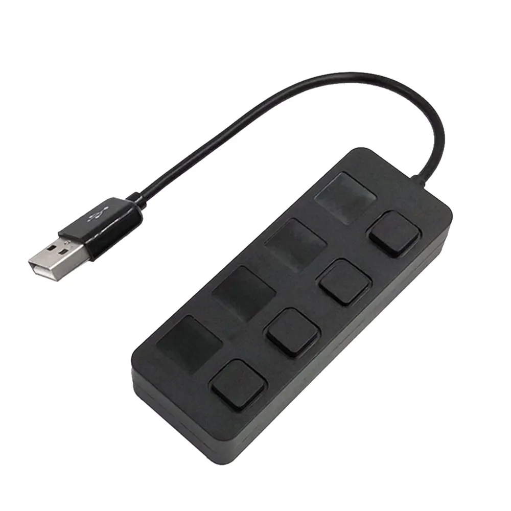 Высокоскоростной адаптер CARPRIE с 4 светодиодными портами USB 2 0 хаб выключателем