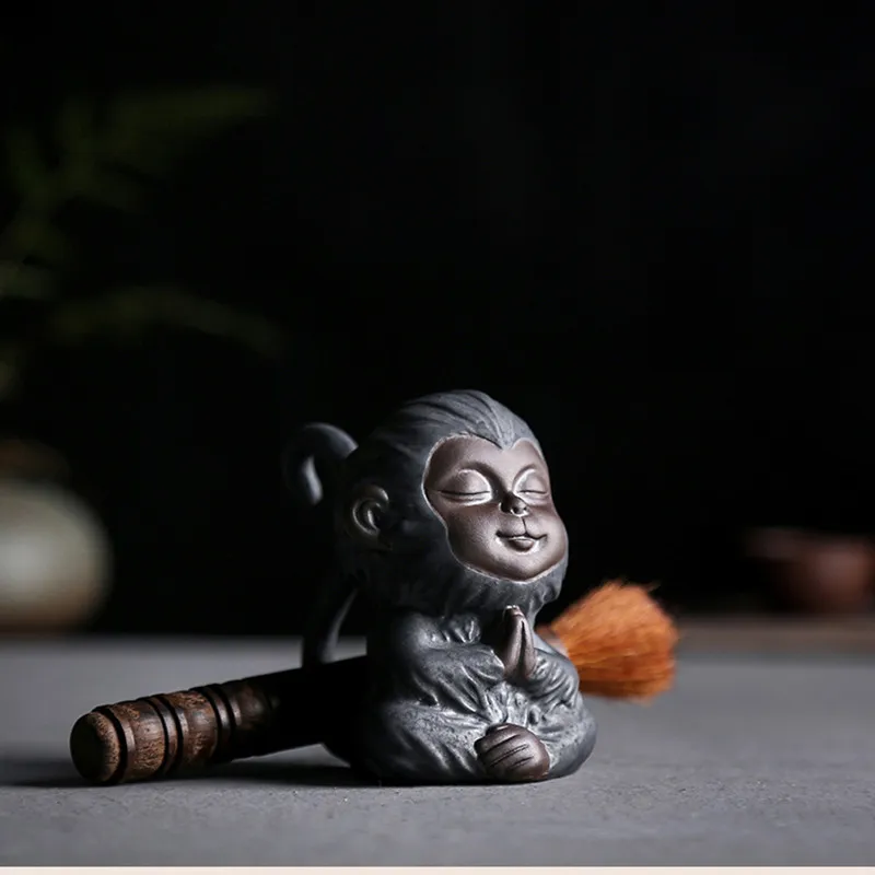 Креативные керамические фигурки Zisha little monkey Zen маленькая обезьянка фарфоровое