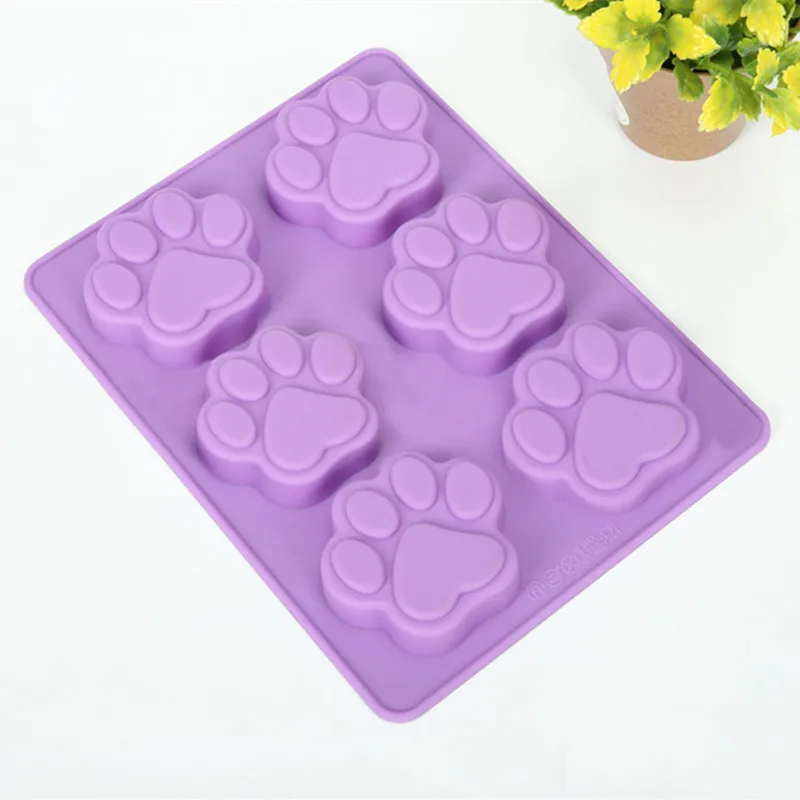 Кошка Собака отпечаток лапы животного силиконовая шоколадная ледяная форма