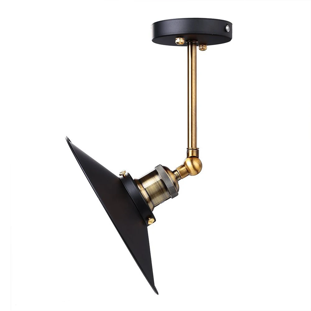 1x Black Retro Industrial Edison Vintage Wall Lamp / Ceiling Light - Antique Finish Brass Arm with Metal Lampshade (Diameter: 20 | Освещение