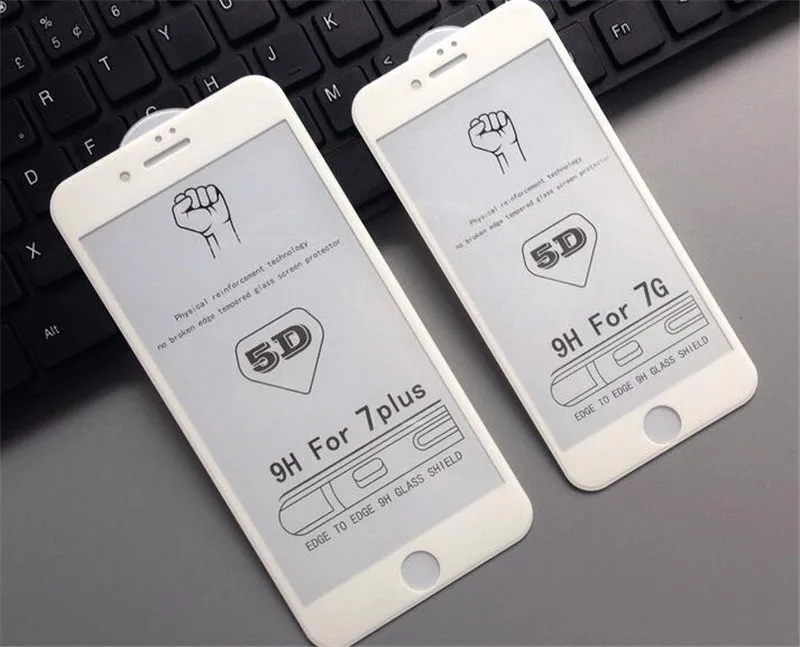 100 шт./лот DHL Для iPhone 7 стекло iphone 6S X 8 Plus закаленное для XR XS Max защита экрана 5D полное