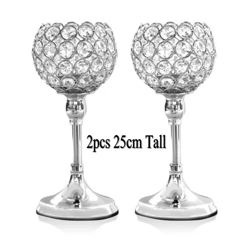 Silver 2525 Bowl Стеклянный Столб, подсвечники, хрустальные подсвечники, подсвечники для стола, свадебные украшения для дома, подарок на новоселье - Цвет: Silver 2525 Bowl