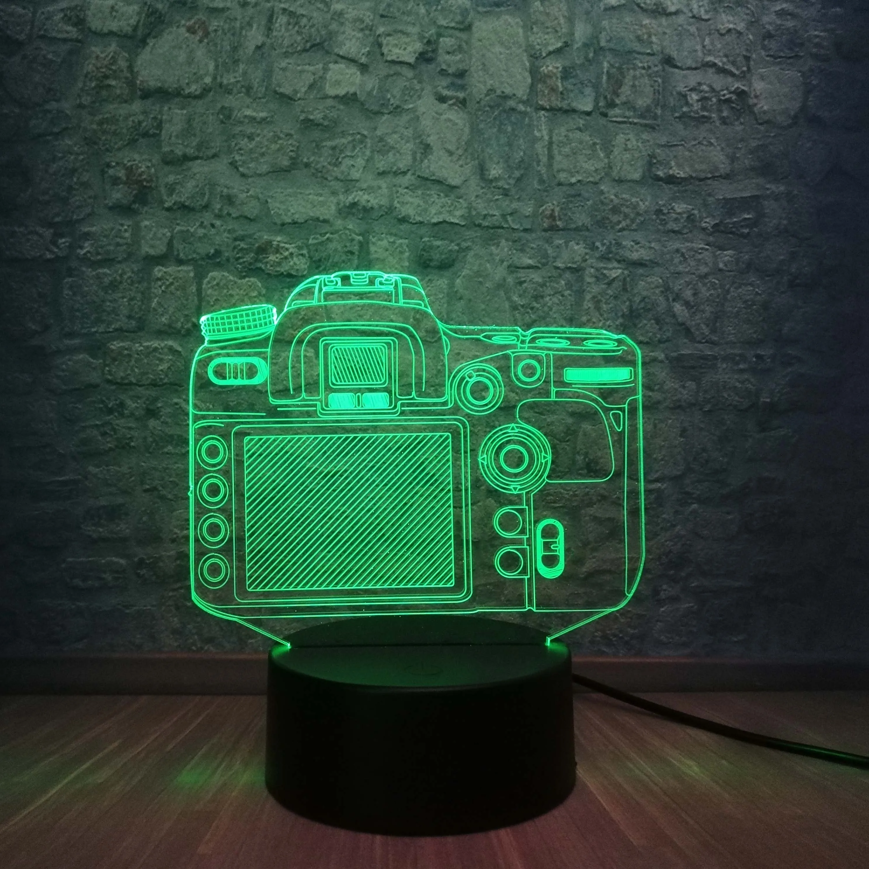 3D камера Сенсорный светодиодный светильник 7 цветов Ночной иллюзия прикроватный