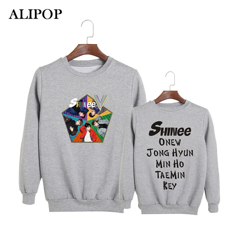 Kpop Korean Fashion SHINee 5TH Album FIVE ONEW KEY MINHO TAEMIN Cotton Hoodies Clothes Pullovers Sweatshirts PT357 | Женская одежда