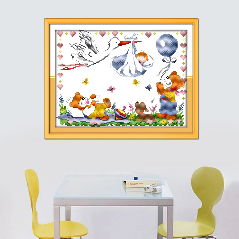 Набор для вышивки крестиком Joy Sunday K756 с изображением медведя|joy sunday|cross stitch kitsembroidery