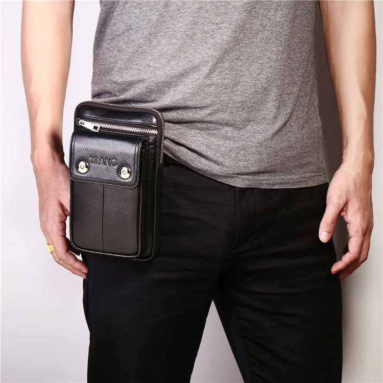 Мужская сумка из натуральной кожи в стиле ретро, многофункциональная сумка через плечо для телефона, поясной ремень, деловое офисное хранение мобильных телефонов