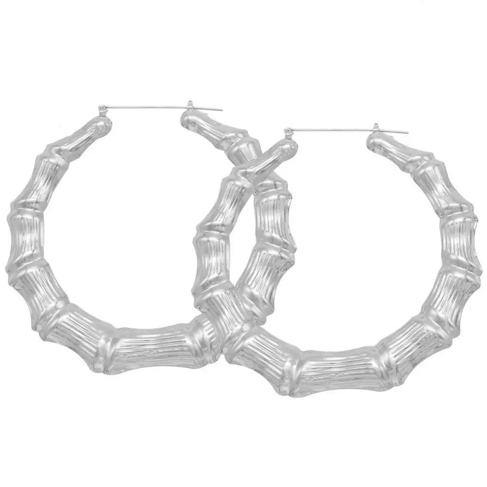 Single circle silver Горячая Распродажа, большие круглые креольские серьги-кольца, Преувеличенные золотые и серебряные панк большие винтажные Бамбуковые серьги для женщин, ювелирный подарок - Окраска металла: Single circle silver