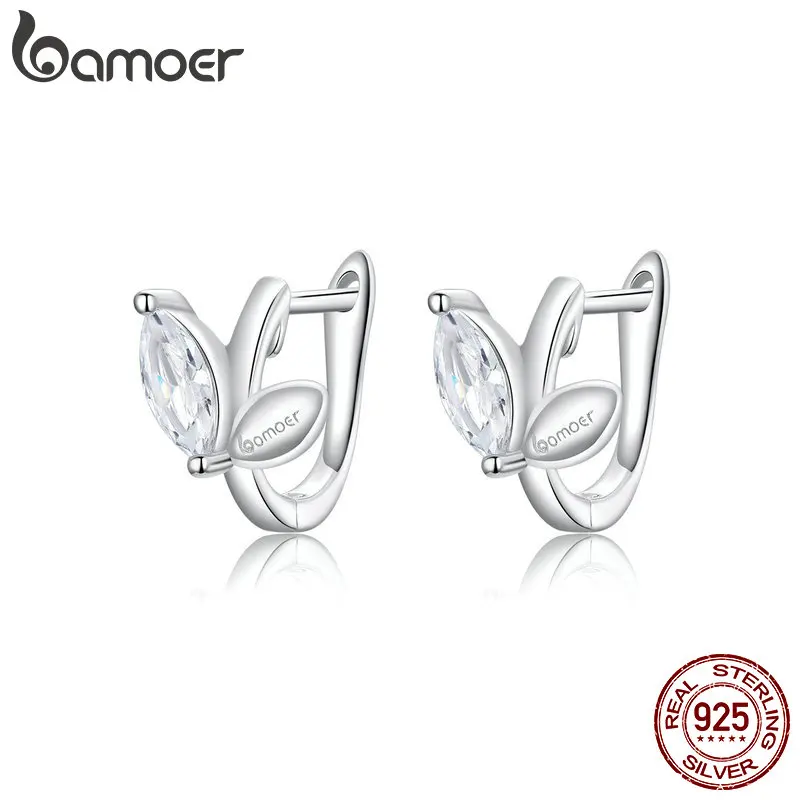 Серьги кольца женские из серебра 925 пробы с фианитами|Серьги-кольца| |
