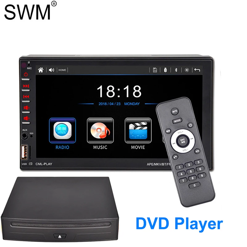 7 &quot 2 Din автомагнитола стерео DVD мультимедийный плеер D BUS Зеркало Ссылка Bluetooth CD