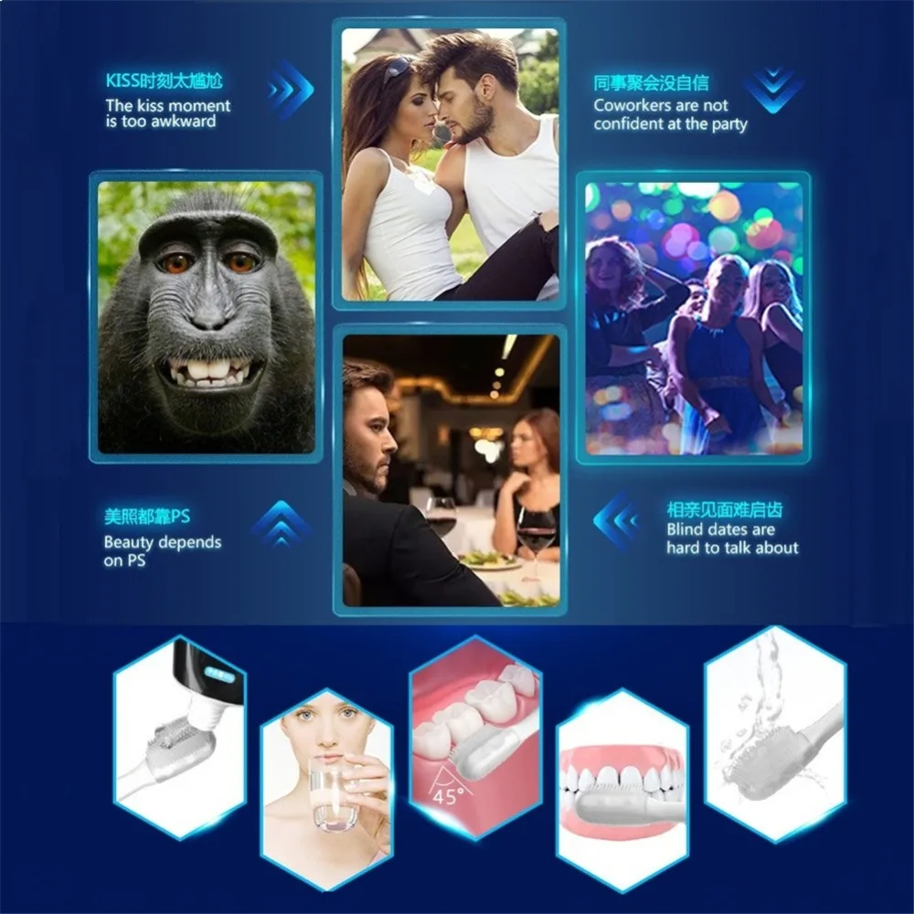 Mrico волны звуковых волн Blu-Ray Технология Электрический Зубная щётка с