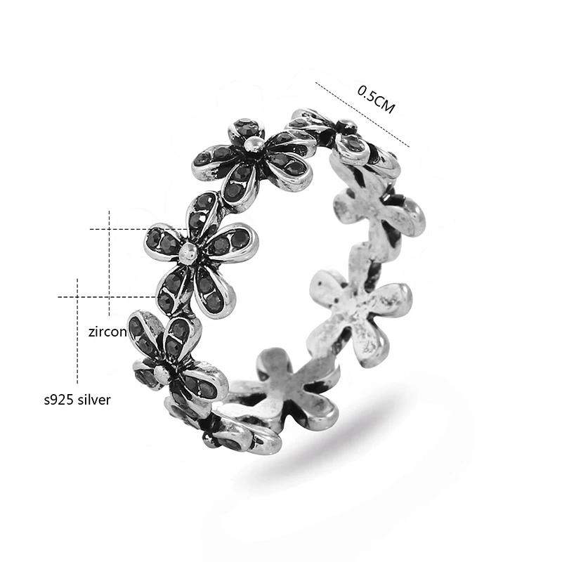 K's Gadgets Vintage Flower Silver Plated Rings For Women Rhinestone Cubic Zirconia Hand Open Finger Ring Party Jewelry Anillos |