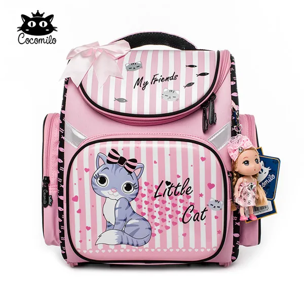 KH-005 Cocomilo Детский рюкзак для девочек с рисунком кота из мультфильма ортопедические рюкзаки школьные сумки студенческая сумка Mochila Infantil - Цвет: KH-005
