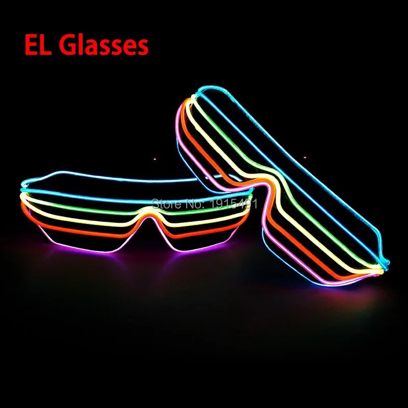 Обратите внимание! Радужный красивый праздничный подарок EL Wire Shutter очки