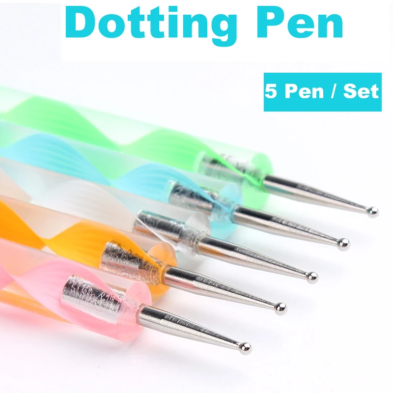 5 шт./компл. 2 сторонняя точечная ручка Мраморный инструмент для рисования точка