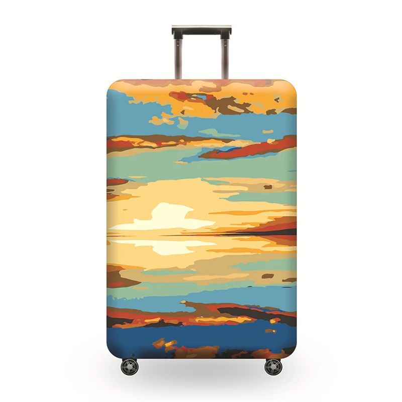 Travel Luggage Cover Thicken Elastic Suitcase protective sleeve for 18-32 inch Trolley Cover Bag accessories Baggage Dust Cover - Цвет: Sunset